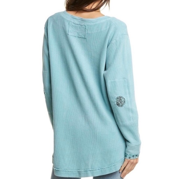 Free People Fall For You Thermal Henley Aspen Sky Size XS - Picture 8 of 8